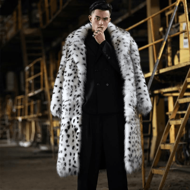 Men'S Fur Coat Imitated Fox Fur Long Coat - MRSLM