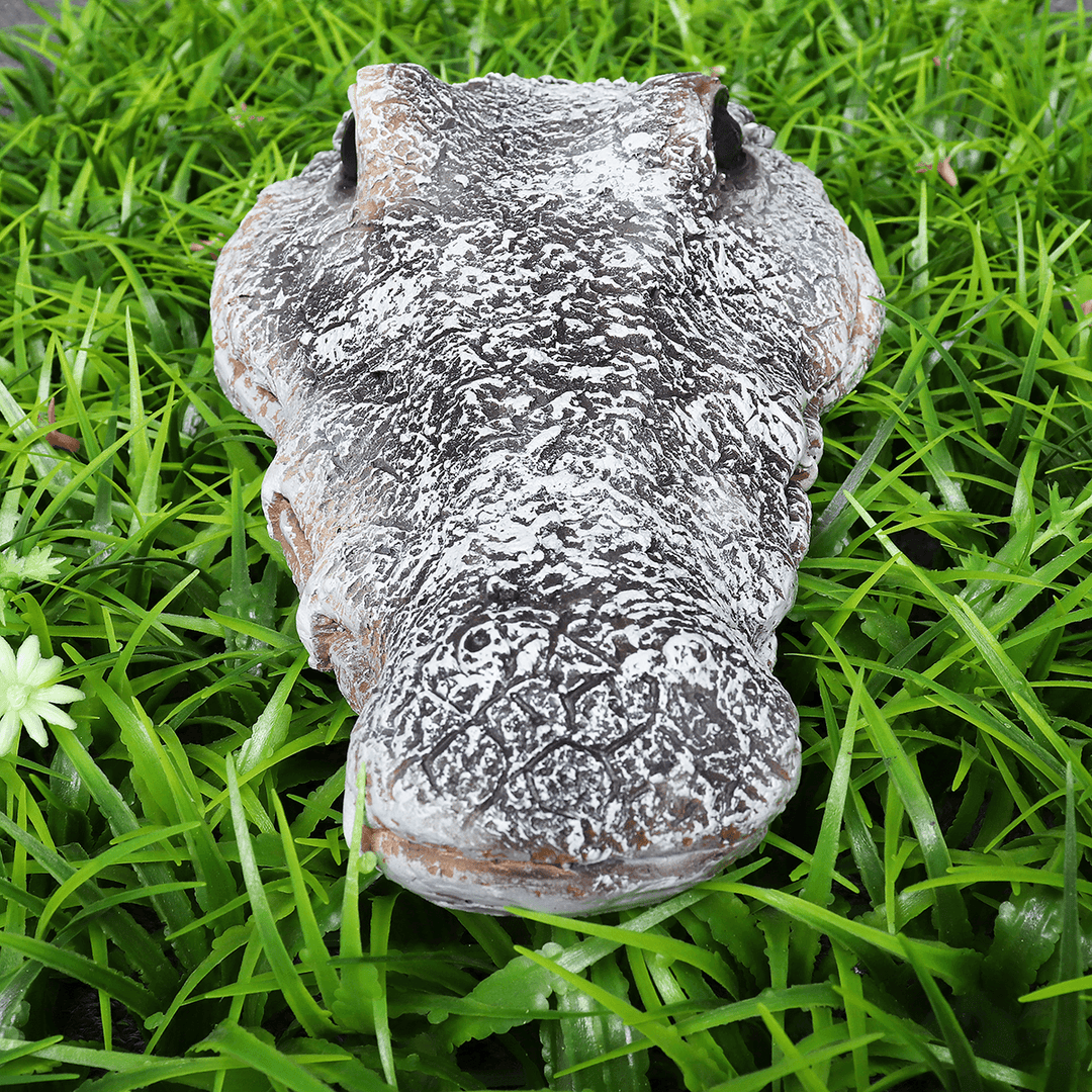 Floating Resin Crocodile Head Garden Pond Pool Realistic Water Features Decorations Pool Ornament - MRSLM