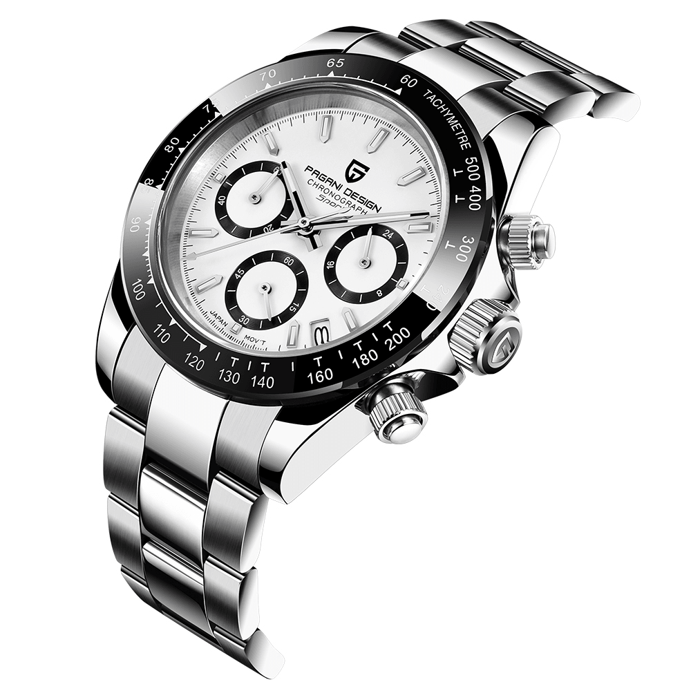 PAGANI 1644 Calendar Men Fashion Full Steel Strap Watch Quartz Watch with Box - MRSLM