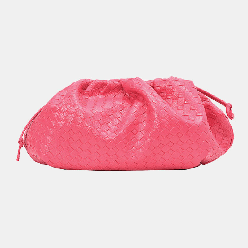 Women Fashion Weaving Solid Pouch Crossbody Bag Shoulder Bag Clutches Bag - MRSLM