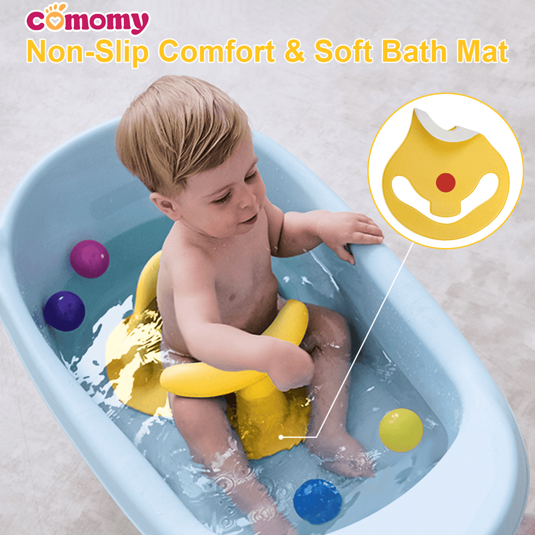 Infant Bath Seat Non-Toxic TPR Material Hands-Free Support Design Toddler Baby Bathtub Seat 6 to 12 Months - MRSLM