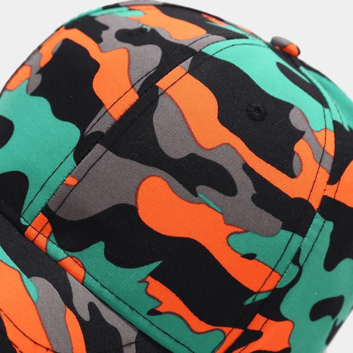 Unisex Camouflage Baseball Cap Colored Graffiti Cotton Outdoor Suncreen Wild Fitted Hat - MRSLM