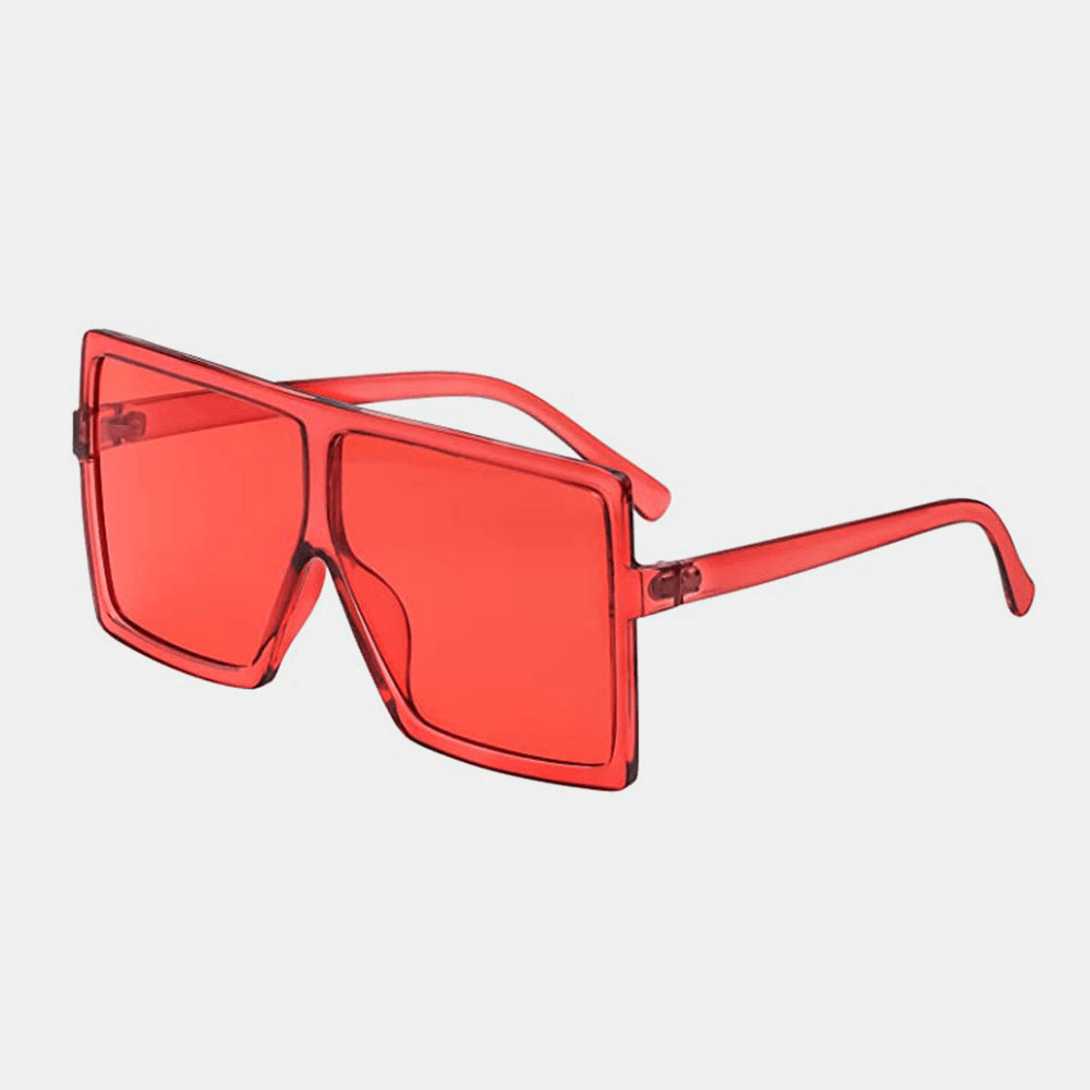 Women Vintage Oversize Square Frame Multi-Color Fashion UV Protection Sunglasses - MRSLM
