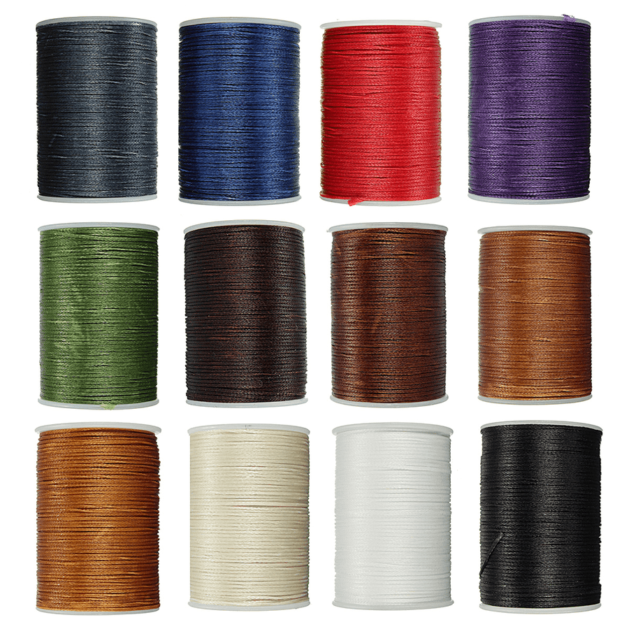 Waxed Thread 0.8Mm 78M Polyester Cord Sewing Kit Stitching Leather Craft Bracelet - MRSLM