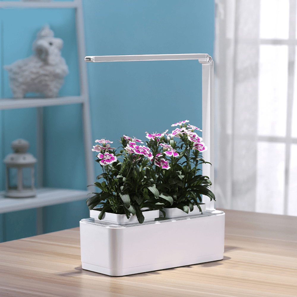 8W Intelligent Automatic Watering Pot LED Soilless Hydroponic Flower Pot Indoor Plant Growth Lamp Home Decoration - MRSLM