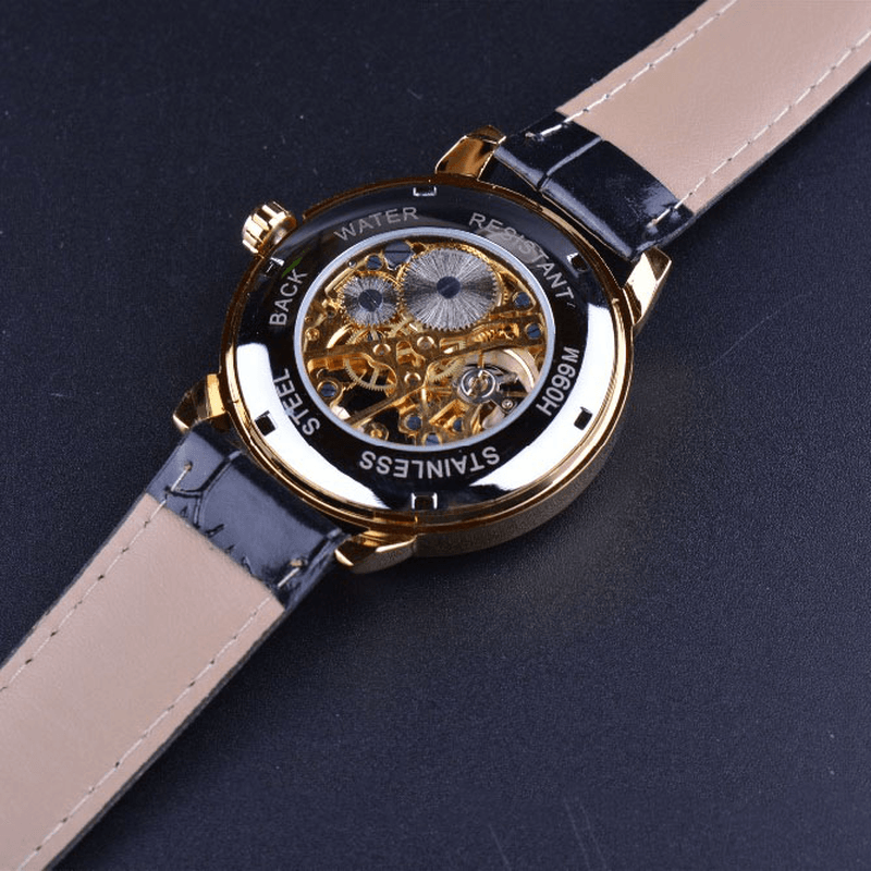 Forsining GMT838 3D Hollow Engraving Design Luminous Display Fashion Men Automatic Mechanical Watch - MRSLM
