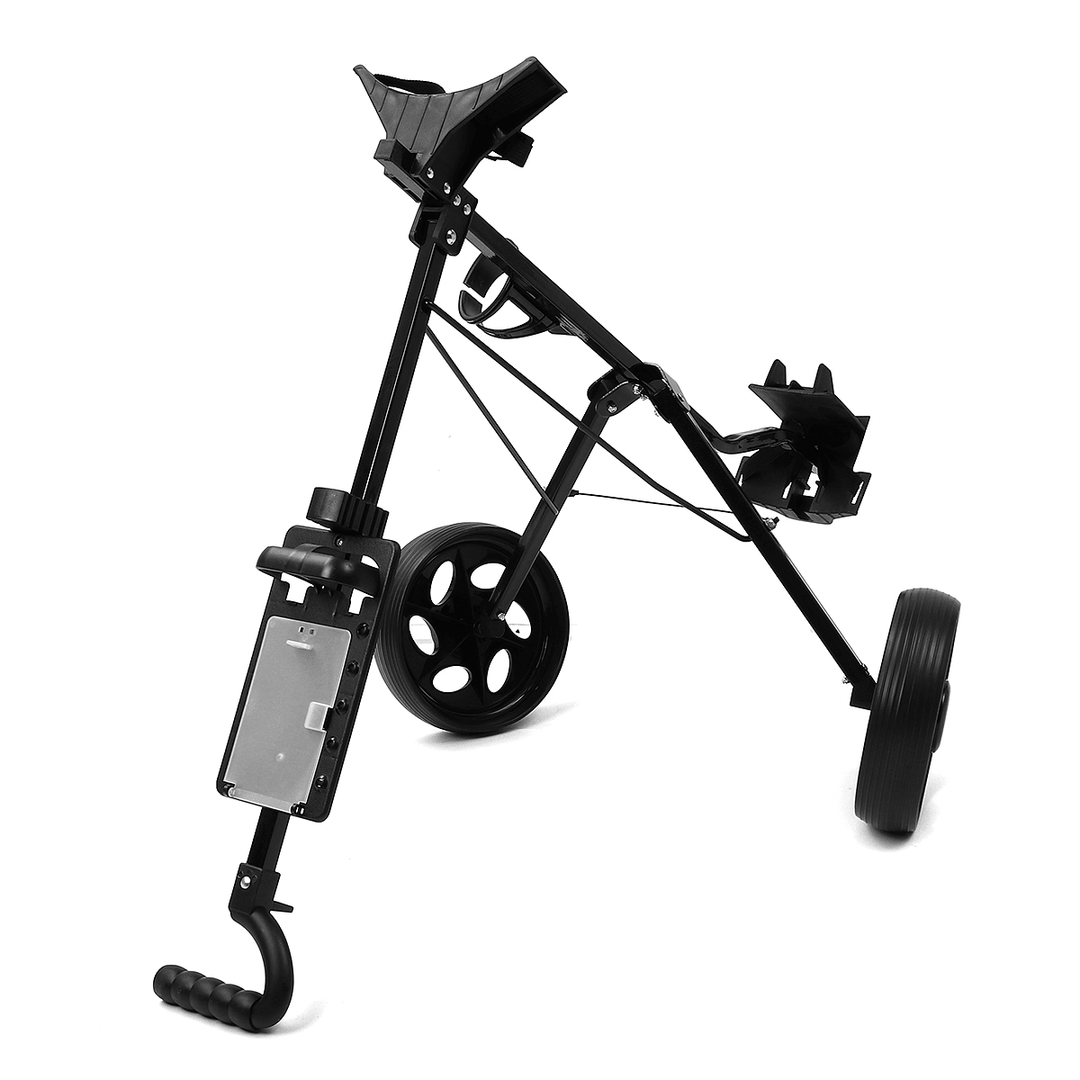 2 Wheel Golf Push Cart Outdoor Foldable Golf Trailer Lightweight Adjustable Handle Golf Carrier Golf Trolley Sport Equipment - MRSLM