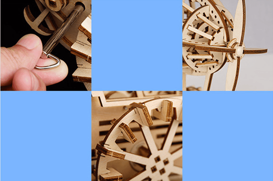 Wooden 3D Three-Dimensional Puzzle Gear Transmission Model Empty Halberd Airship - MRSLM