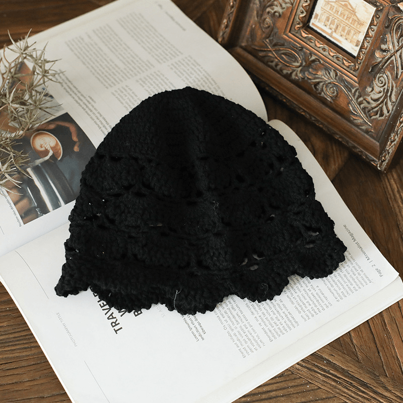 Hand-Crocheted Beanie Hat Retro Literary Casual Turban Hat - MRSLM