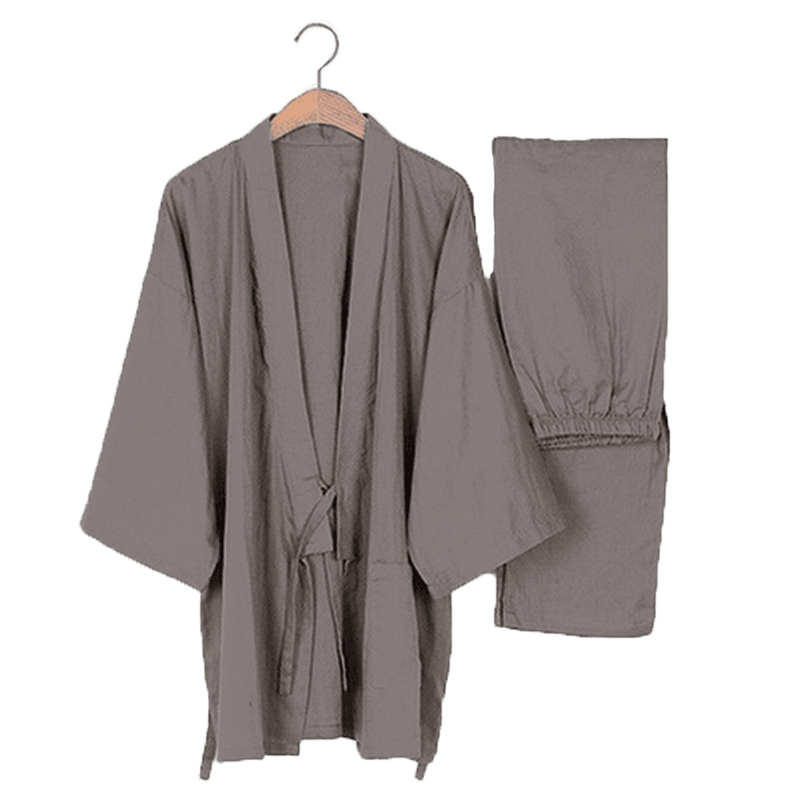 Men Japanese Style Kimono Pajamas Suit Home Bathrobes - MRSLM
