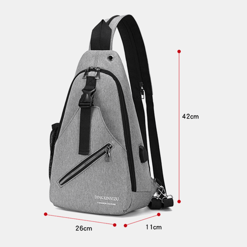 Men Multifunction Waterproof USB Chargeable Headphone Hole Chest Bags Backpack Shoulder Bag Crossbody Bags - MRSLM