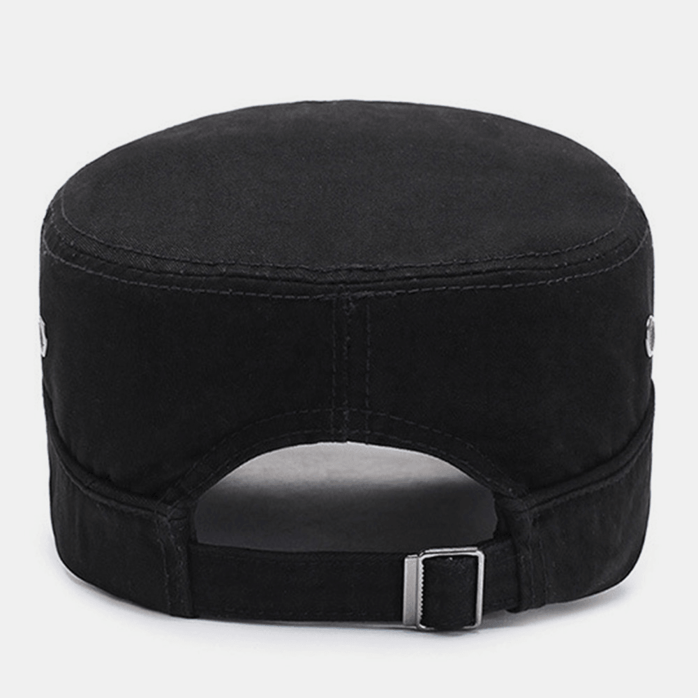 Men Fashion Breathable Distressed Military Cap Casual Adjustable Sunshade Flat Top Cap Cadet Hat - MRSLM