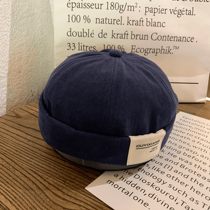 Japanese Letter Label Melon Leather Cap - MRSLM