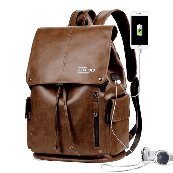 Men Solid Casual Multifunction Fashion Laptop Backpack - MRSLM