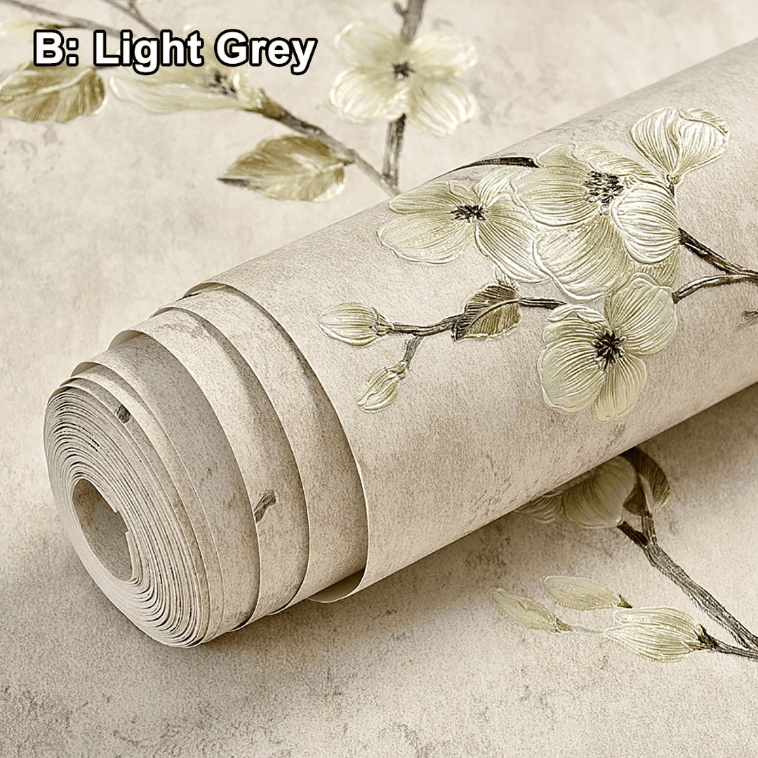 3D Floral Embossed Wallpaper Self Adhesive Non-Woven Wallpapers Home Decor 5M² - MRSLM