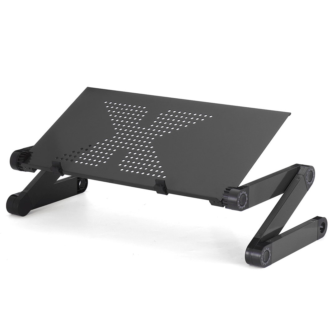 Laptop Desk Aluminum Alloy Folding Computer Notebook Desk Bed Laptop Table with Cooling Stand and Mouse Tray - MRSLM
