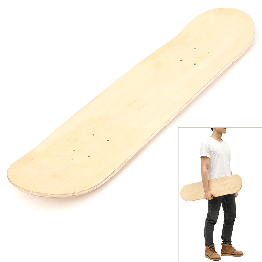 Blank Double Warped Concave Deck Natural Wood Skate Deck DIY Skateboard - MRSLM