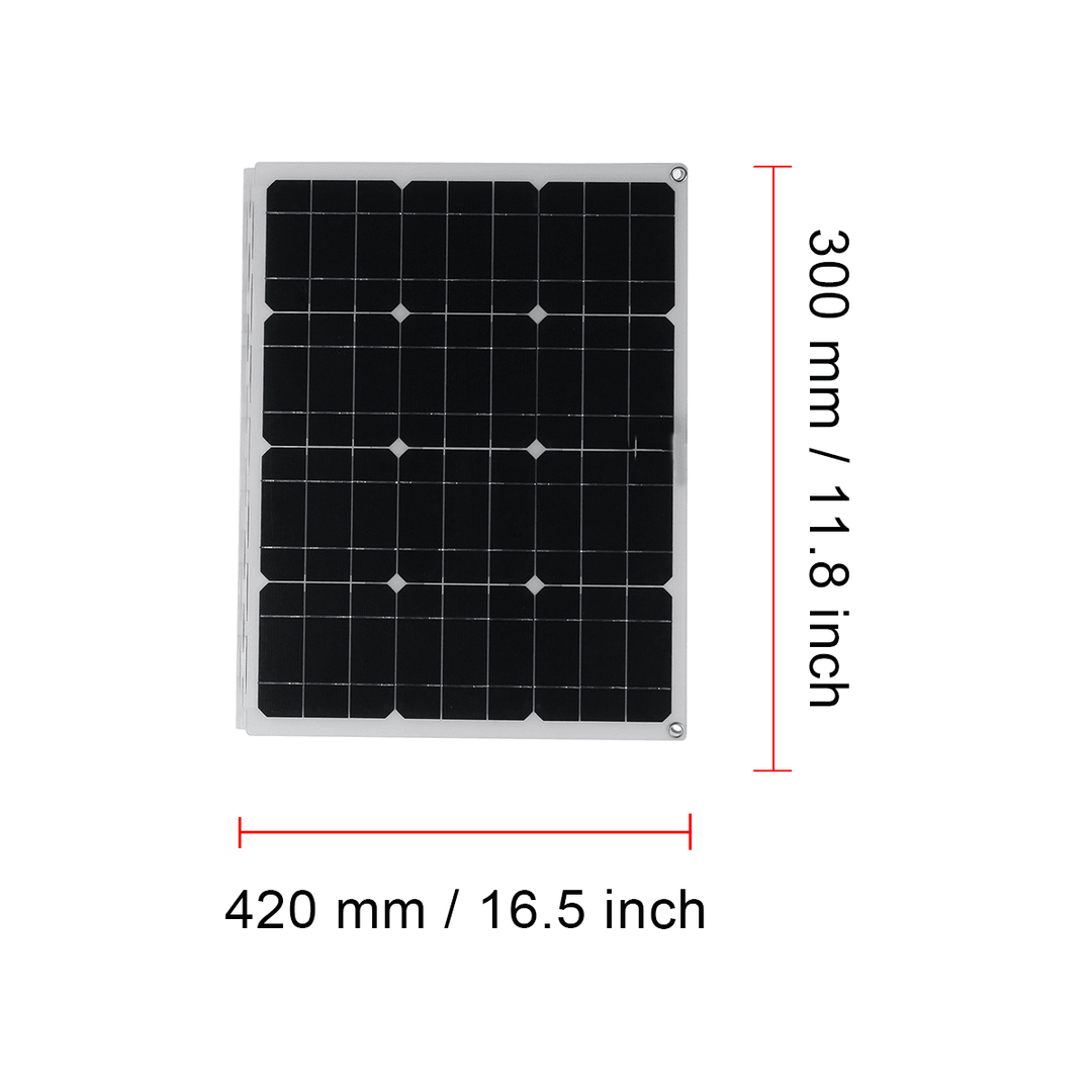 80W Foldable Monocrystalline Solar Panel USB 18V/5V DC TYPE-C for Car Boat Camping RV W/ None/10A/20A/30A/40A/50A Controller - MRSLM