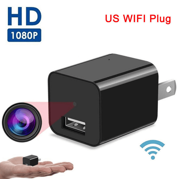 1080P Camera Charger Wireless Mini USB Charger Camera Moving Detection 1A Fast Charge Security Camera Portable Camera Power Adapter Video Recorder - MRSLM