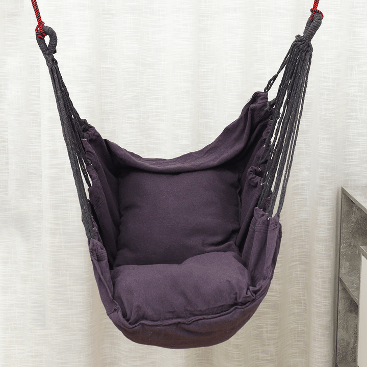 Hammock Cotton Hanging Rope Sky Chair Swing Seat Cushion Garden Outdoor Indoor - MRSLM