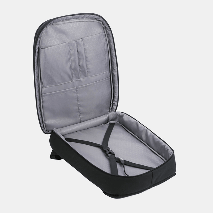 Men Polyester 15.6 Inch USB Charging Waterproof Business Laptop Bag Backpack - MRSLM