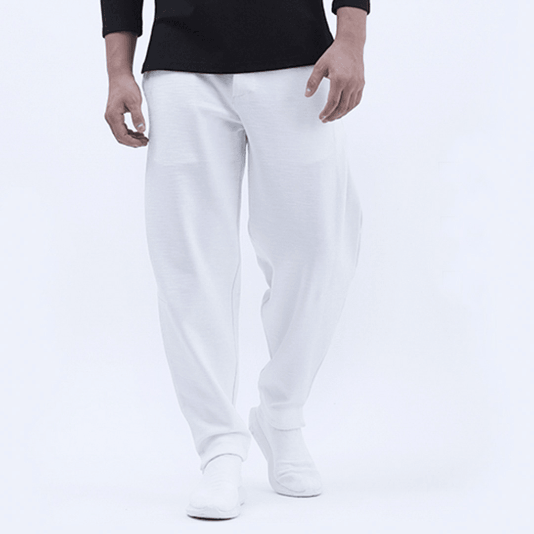 Mens Elastic Cotton Breathable Brief Casual Straight Pants - MRSLM