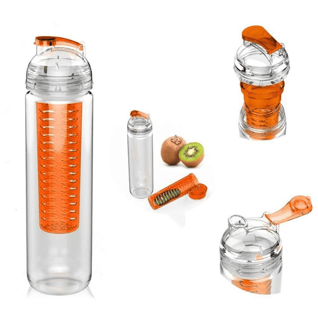 800ML Portable Clear Sport Fruit Infuser Water Cup Lemon Juice Bottle Filter - MRSLM