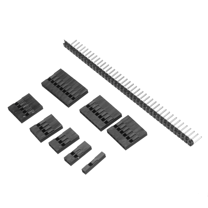 635Pcs Dupont Connector Housing Male/Female Pin Connector 40 Pin 2.54Mm Pitch Pin Headers and 10 Wire Rainbow Color Flat Ribbon IDC Wire Cable Assortment Kit - MRSLM