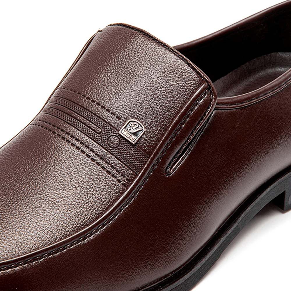 Men Microfiber Soft Leather Slip-On Wear Resistant Casual Comfy Business Shoes - MRSLM