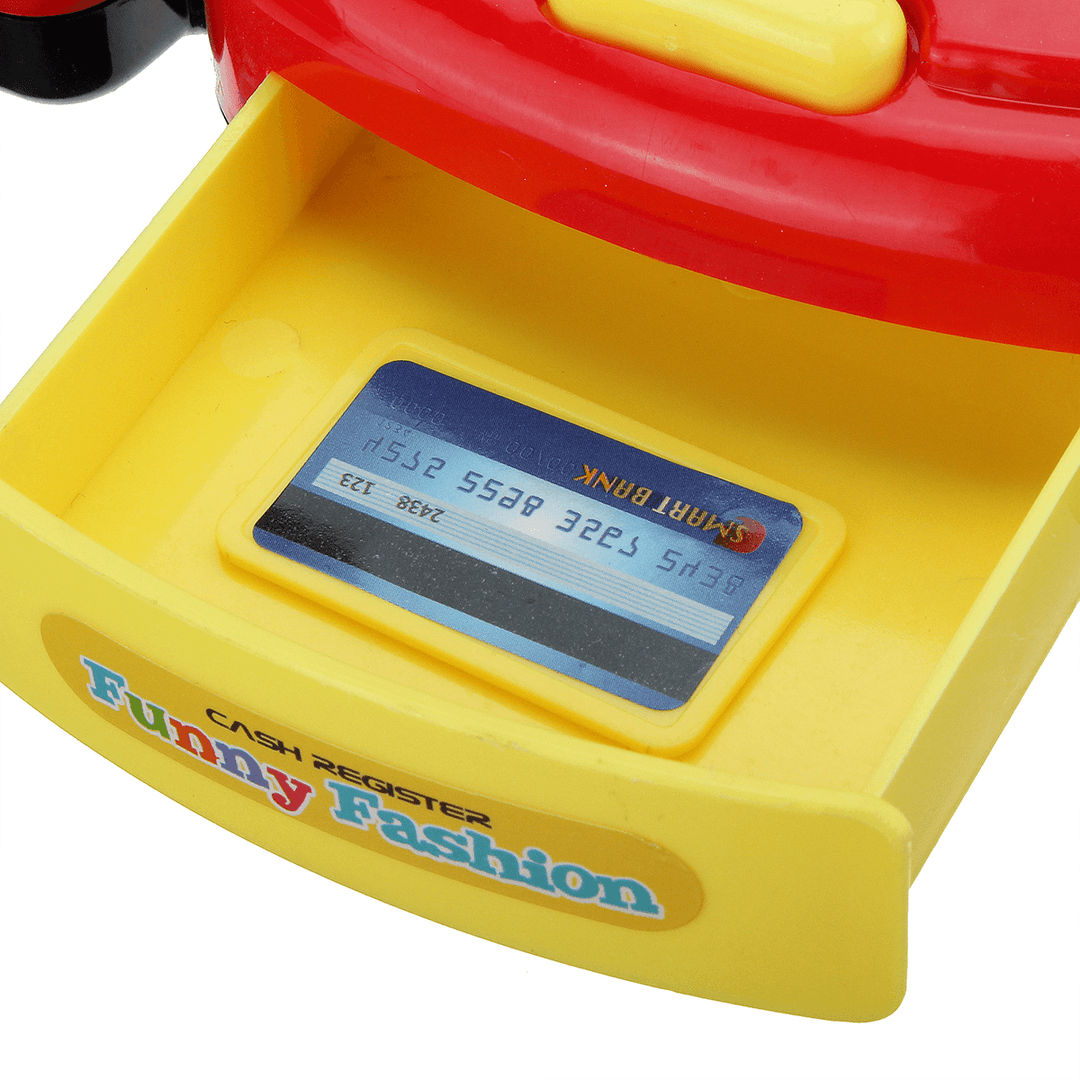 Children Emulational Supermarket Cash Register Toy Checkout Scanner Weighing Platform+Coins Pretend Play with Sound＆Light Interest Development Gifts - MRSLM