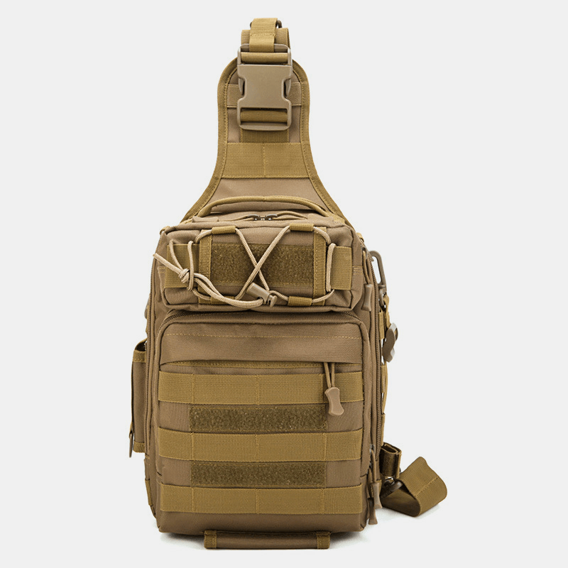 Men Nylon Camouflage Multifunction Large Capacity Outdoor Fishing Crossbody Bags Chest Bag Tactical Bag - MRSLM