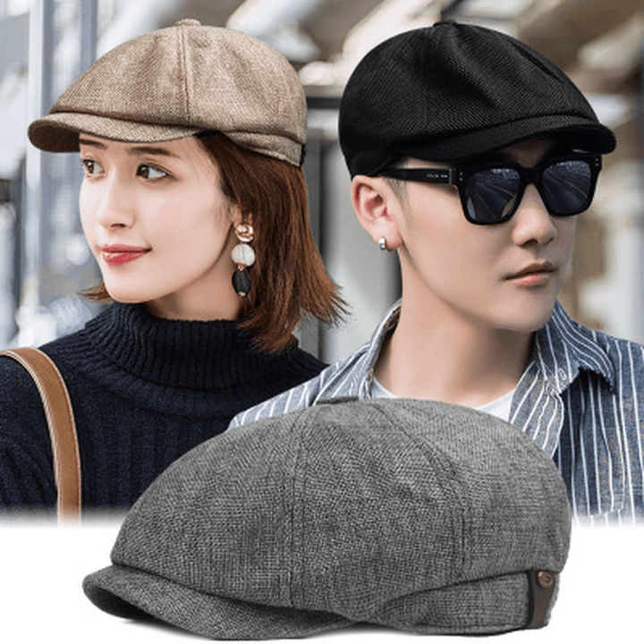 Octagonal Hat Men Spring and Summer Thin Linen Breathable Duck Tongue - MRSLM