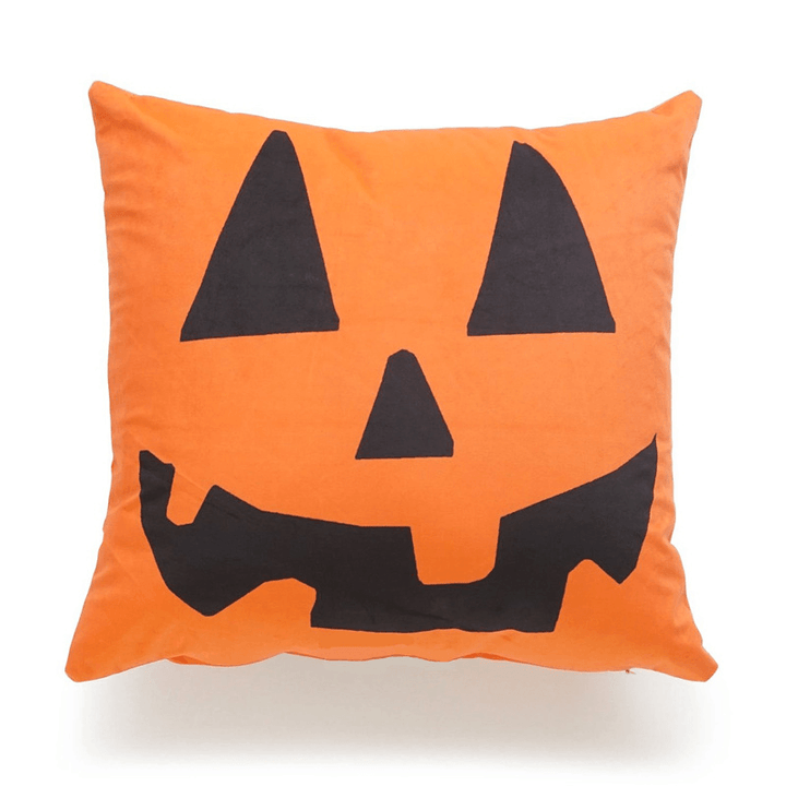 Halloween Pumpkin Bat Owl Pattern Pillowcase Cotton Linen Throw Pillow Cushion Cover Seat Home Decoration Sofa Decor - MRSLM