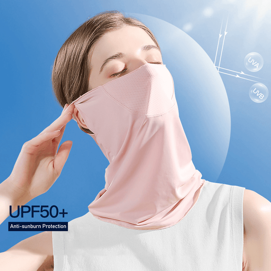 Summer Face Cover Face Scarf Balaclava UV Protction Earloop Neck Gaiter Breathable Outdoor Sports Women - MRSLM