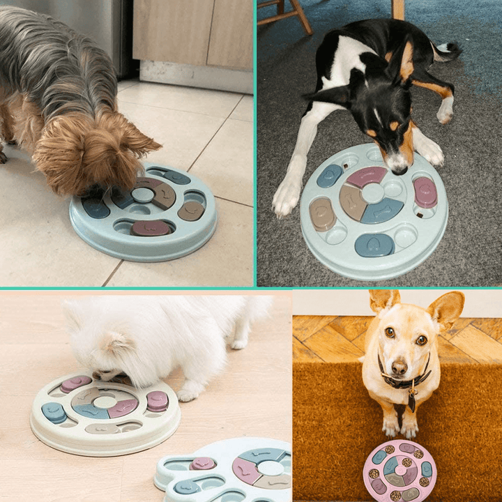 Pet Training Games Anti-Slip Puppy Treat Dispenser Puppy Treat Dispenser Pet Feeding Toy Pet Game Plate - MRSLM