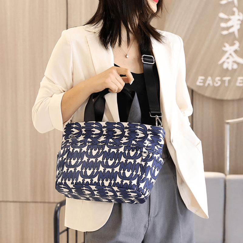 Women Waterproof Multi-Pocket Printed Casual Handbag Crossbody Bag - MRSLM