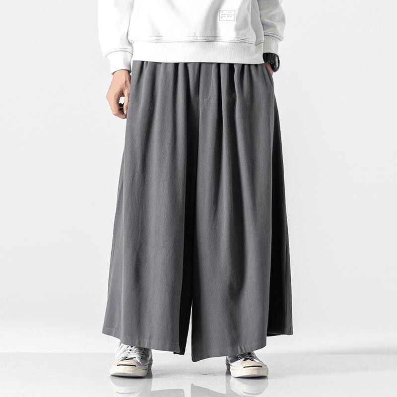 Cotton and Linen Loose Flared Pants - MRSLM