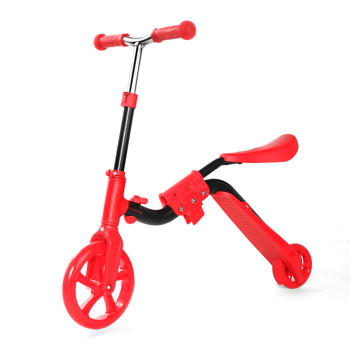 2 in 1 2 Wheels Kids Scooter Adjustable Seat Junior Walker Baby Balance Bike Toddler Bicycle for Balance Sports Training for 2-6 Years Old - MRSLM