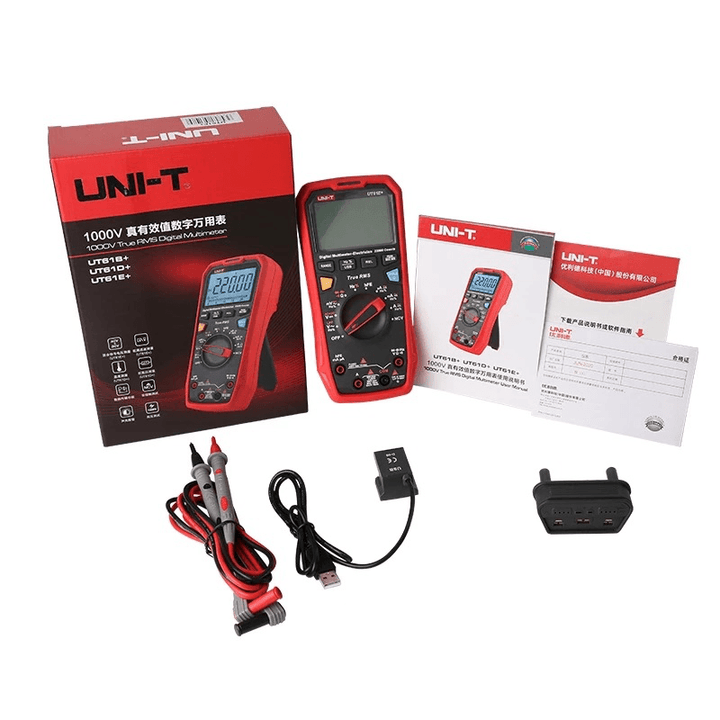 UNI-T® UT61B+ Handheld Multimeter Digital DC AC 1000V 60Mf Capacitance Testing True RMS Auto Range Meter - MRSLM