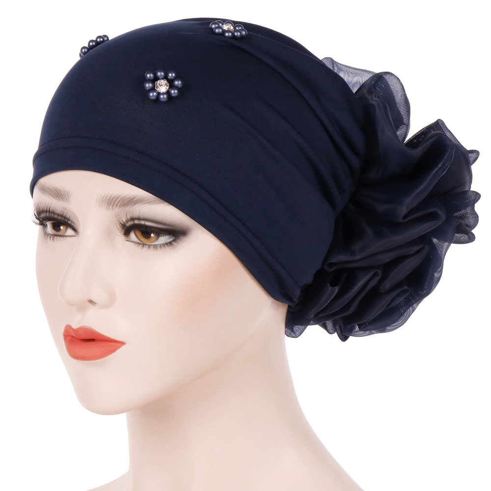 Women Winter Cotton Earmuffs Muslin Chemical Turban Cap - MRSLM