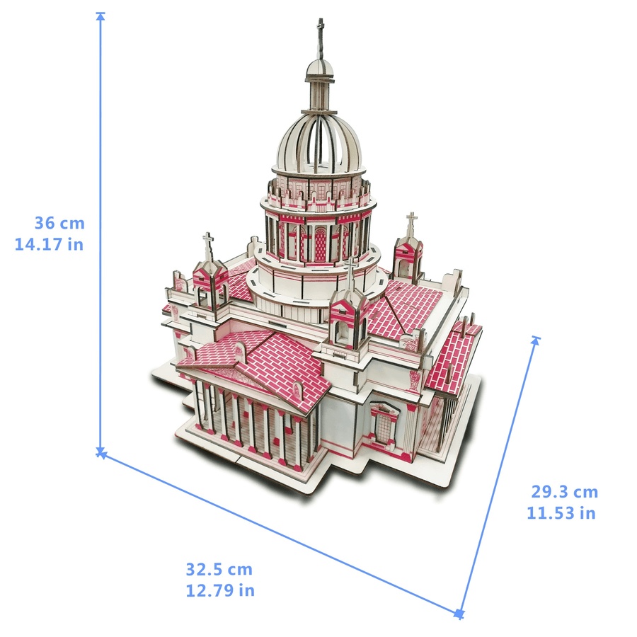 Cross-Border Factory Direct Selling Wooden Three-Dimensional Jigsaw Puzzle DIY Educational Toy Isa Kiev Cathedral - MRSLM