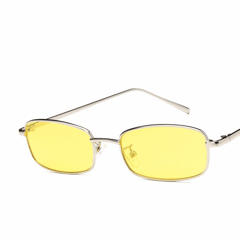 Sunglasses European and American Niche Box Jump Di Sunglasses Color Retro Hong Kong Style Gold - MRSLM