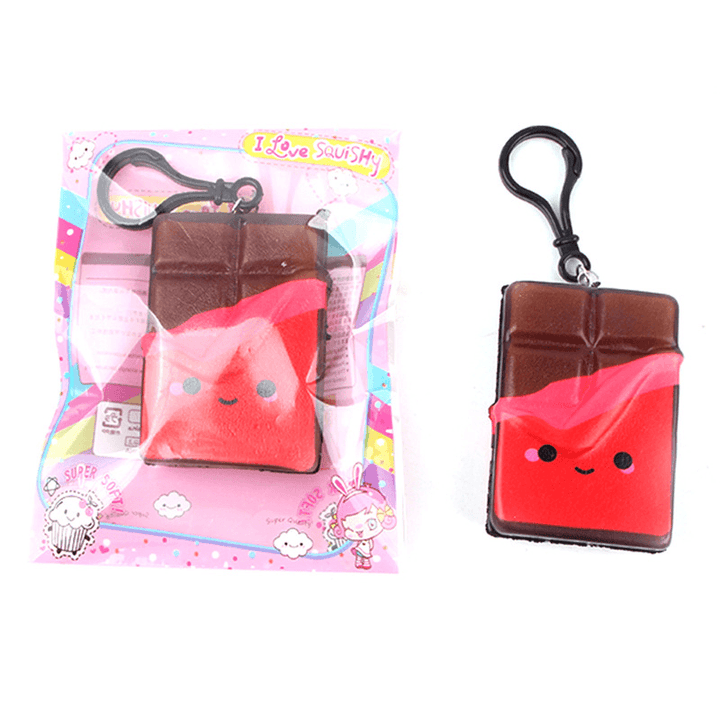 Squishy Bun Food Cute Phone Bag Hanging Decor Keyring Beef Milk Box Chocolate Slow Rising 7Cm Gift Collection - MRSLM