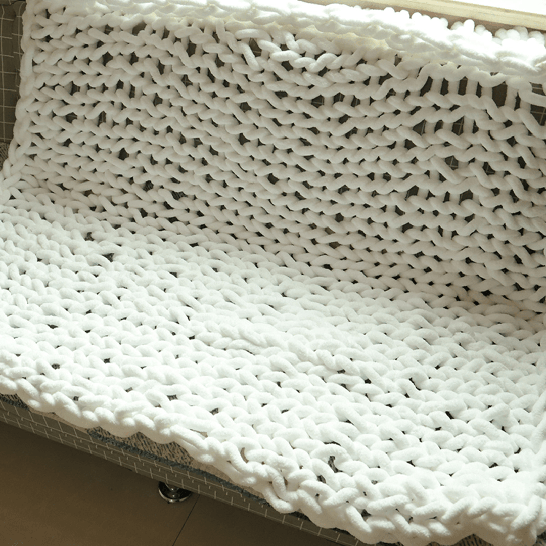 100X120Cm Handmade Knitted Blanket Cotton Soft Washable Lint-Free Throw Blankets - MRSLM