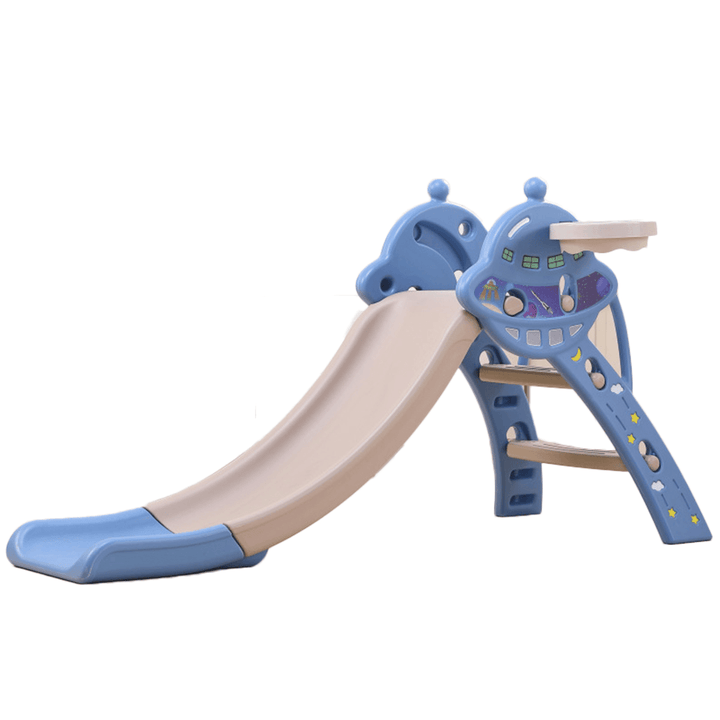 3 in 1 Toddler Slide and Swing Set Climber Slide Playset Equipped with Climbing Ladder Slide Basketball Hoop Christmas Gifts - MRSLM