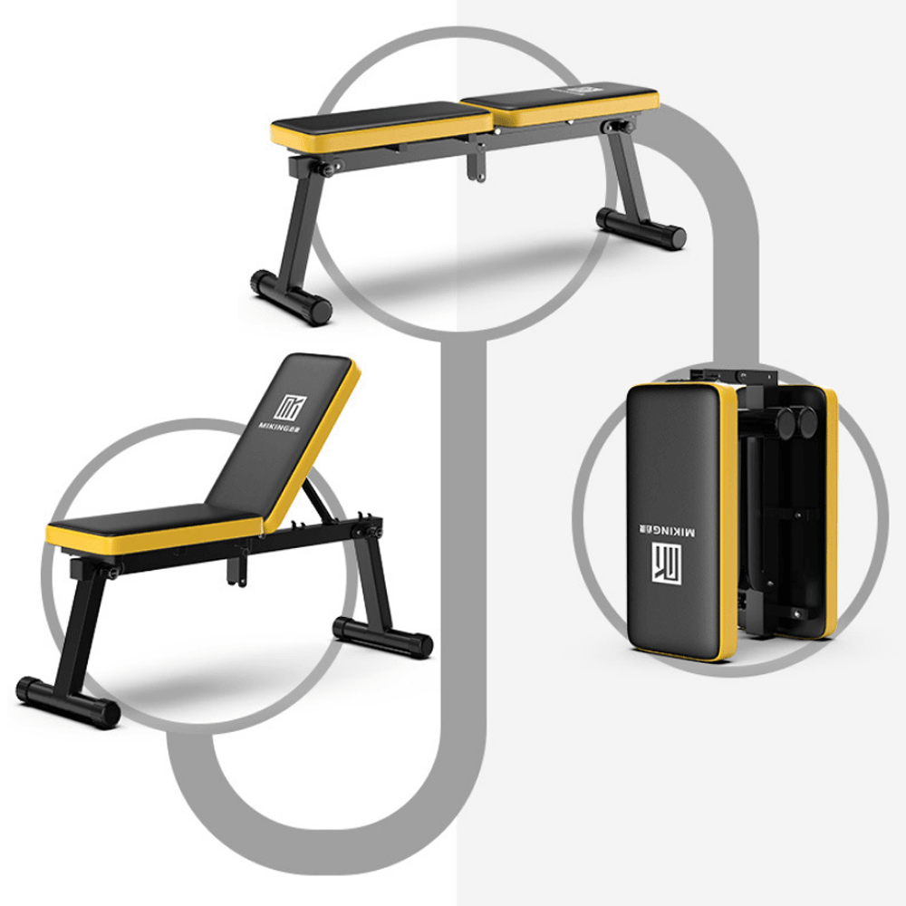 MIKING Folding Dumbbell Bench Multifunctional Sit up Abdominal Bench Soft Home Gym Exercise Fitness Stool - MRSLM
