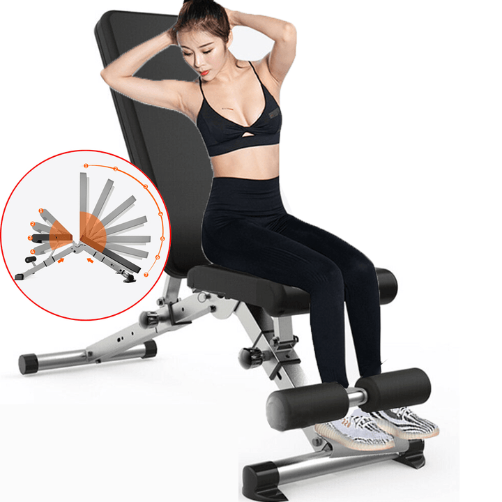 Multifunctional Foldable Dumbbell Bench 7 Gear Backrest Sit up AB Abdominal Fitness Bench Weightlifting Training Equipment - MRSLM