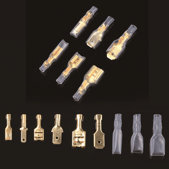 540PCS Non-Insulated Male and Female Spade Crimp Terminal Connector Assorted Kit 2.8Mm/4.8Mm/6.3Mm W/ Sleeves - MRSLM