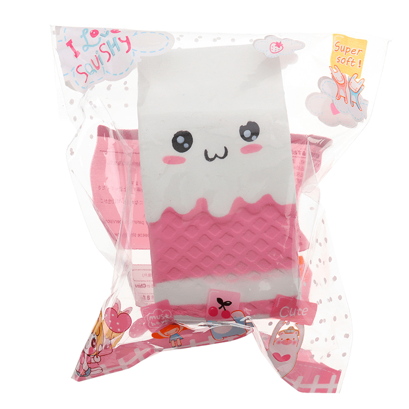 Squishy Jumbo Pink Milk Bottle Box 11Cm Slow Rising Soft Collection Gift Decor Toy - MRSLM