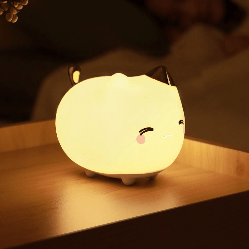 Baseus Cat Night Light USB Rechargeable Touch Sensor LED Lamp 3 Modes Control Light Night Decorative Lamp - MRSLM